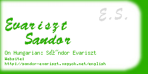 evariszt sandor business card